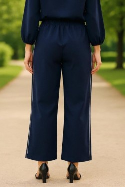 Pantalon fluide avec bandes blanches