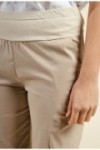 Pantalon en coton taille haute élastiquée