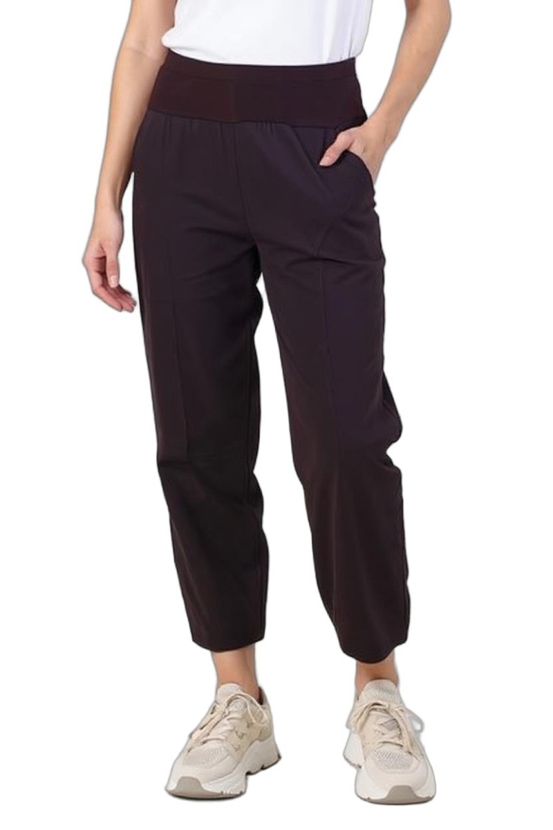 Pantalon en coton taille haute élastiquée