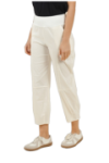 Pantalon en coton taille haute élastiquée