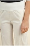 Pantalon en coton taille haute élastiquée