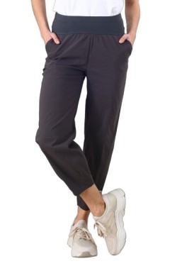 Pantalon en coton taille haute élastiquée