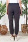 Pantalon en coton taille haute élastiquée