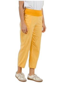 Pantalon en coton taille haute élastiquée