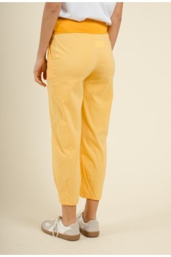 Pantalon en coton taille haute élastiquée