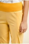 Pantalon en coton taille haute élastiquée