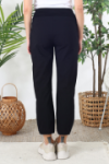 Pantalon en coton taille haute élastiquée