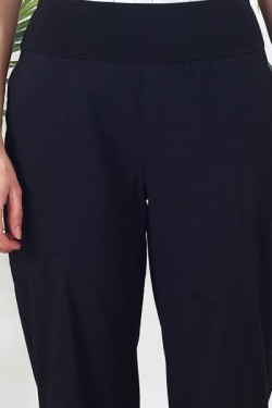Pantalon en coton taille haute élastiquée