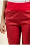 Pantalon en coton taille haute élastiquée