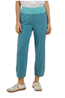 Pantalon en coton taille haute élastiquée