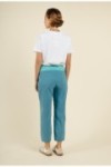 Pantalon en coton taille haute élastiquée