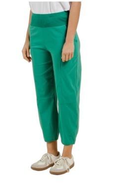 Pantalon en coton taille haute élastiquée
