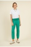 Pantalon en coton taille haute élastiquée