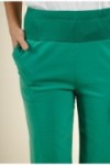 Pantalon en coton taille haute élastiquée
