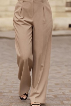 Pantalon large et fluide taille haute