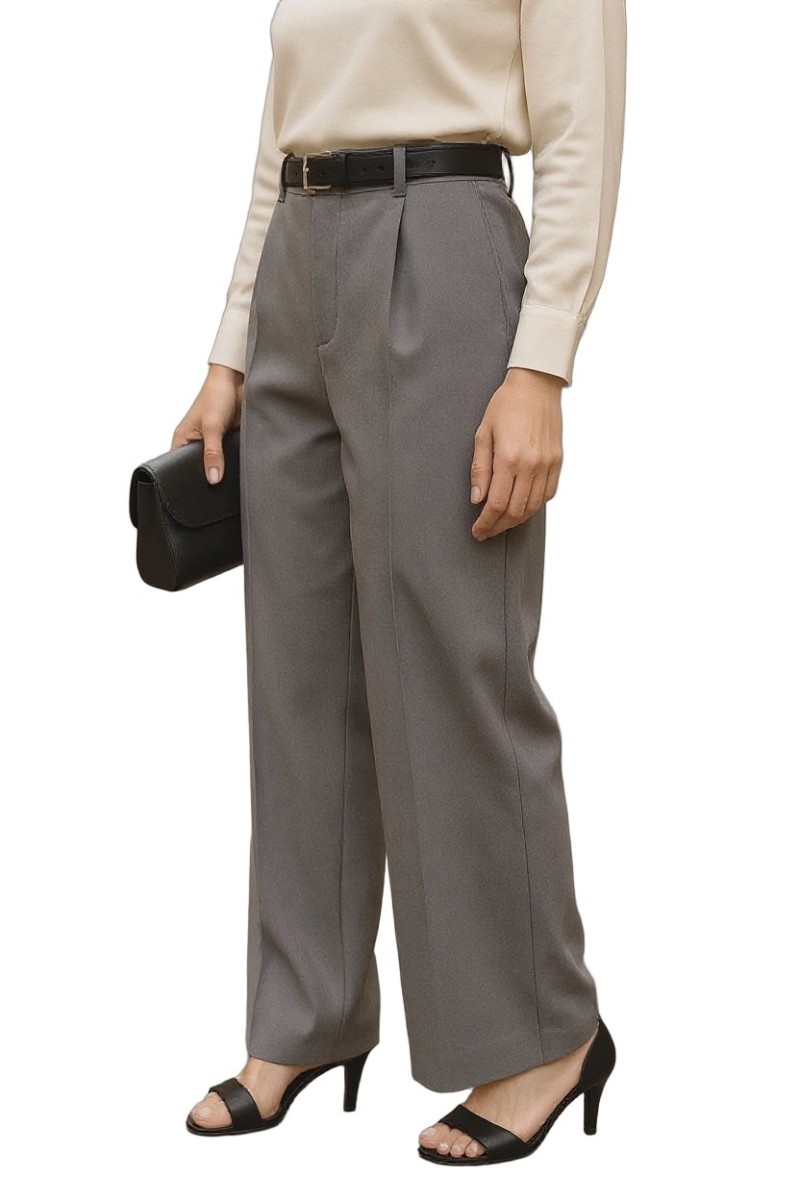 Pantalon large et fluide taille haute
