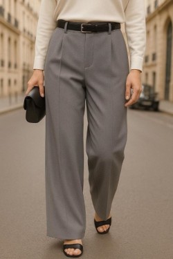Pantalon large et fluide taille haute