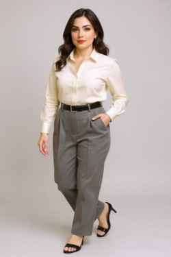 Pantalon large et fluide taille haute