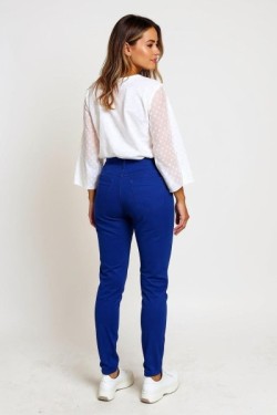 Pantalon slim en coton avec détails cloutés