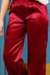Pantalon en satin taille haute