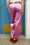 Pantalon en satin taille haute