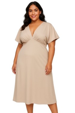 Robe fluide à Col V