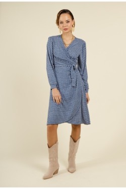 Robe porte-feuille à l'imprimé de petit pois