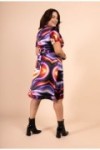 Robe cache-cœur satin imprimé