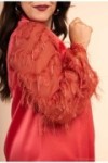 Robe satinée en tulle plumes