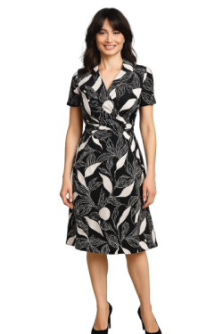 Robe motif feuillage