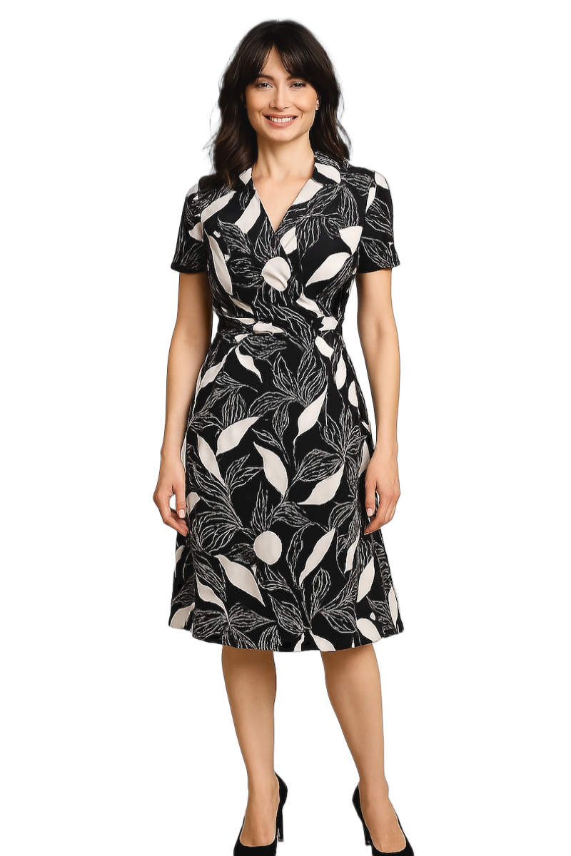 Robe motif feuillage