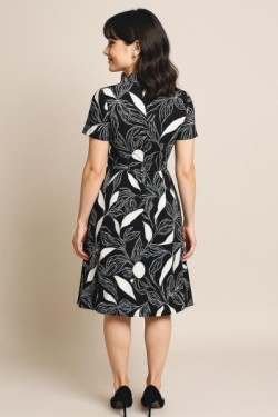 Robe motif feuillage