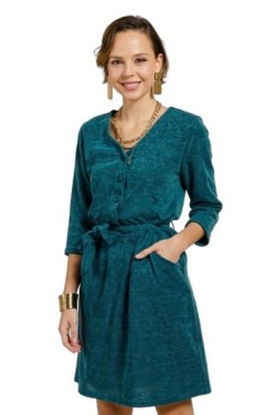 Robe taille ceinturée avec laçage
