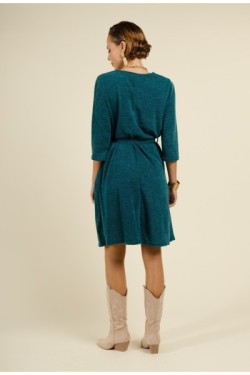 Robe taille ceinturée avec laçage