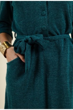 Robe taille ceinturée avec laçage