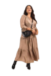 Robe longue cache-cœur satinée fluide
