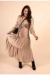 Robe longue cache-cœur satinée fluide