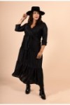 Robe longue cache-cœur satinée fluide