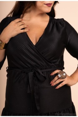 Robe longue cache-cœur satinée fluide