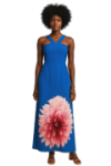 Robe longue à col croisé imprimé floral