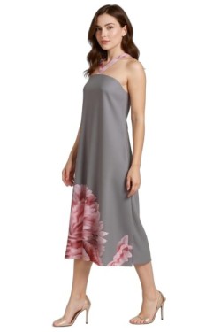 Robe longue à col croisé imprimé floral