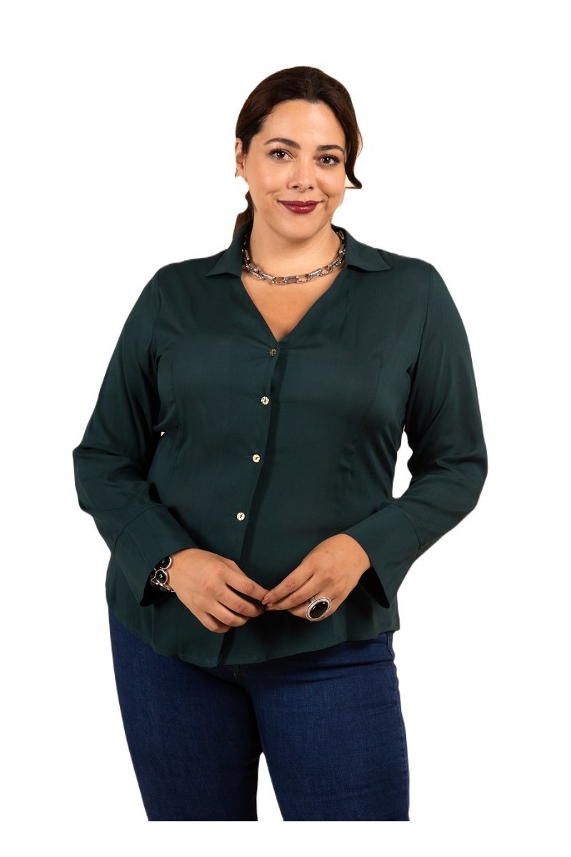 Chemise cintré col en V