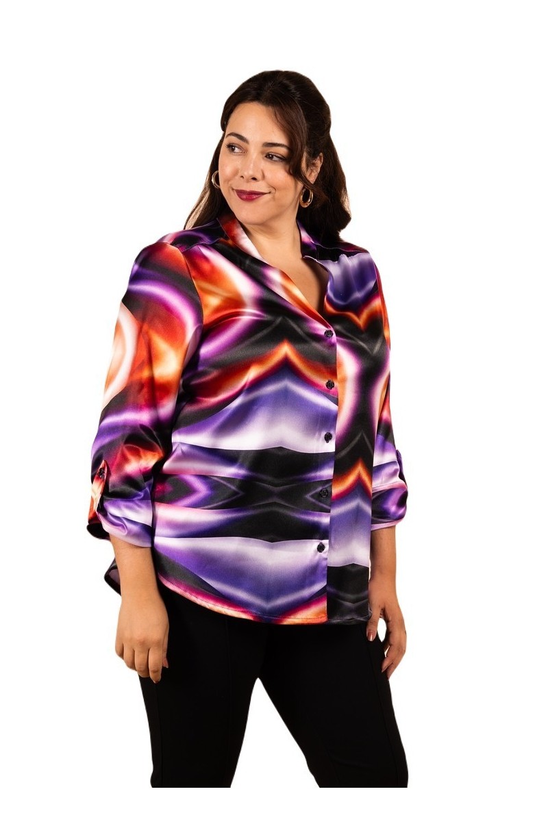 Chemisier en satin imprimée